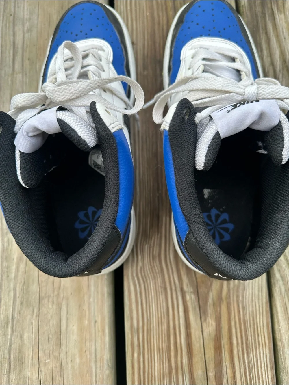 Nike High-Top Sneakers in Blue, White & Black